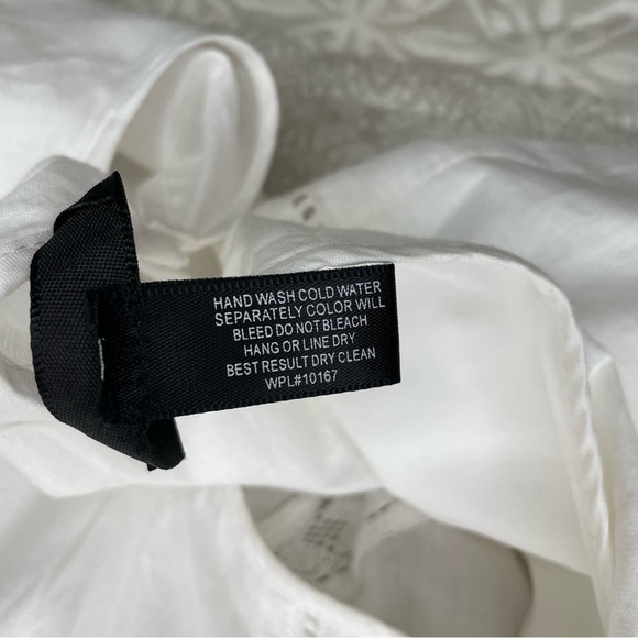 Aqua White Lace Inset Flounced Mini Dress Medium NWT - Picture 8 of 13